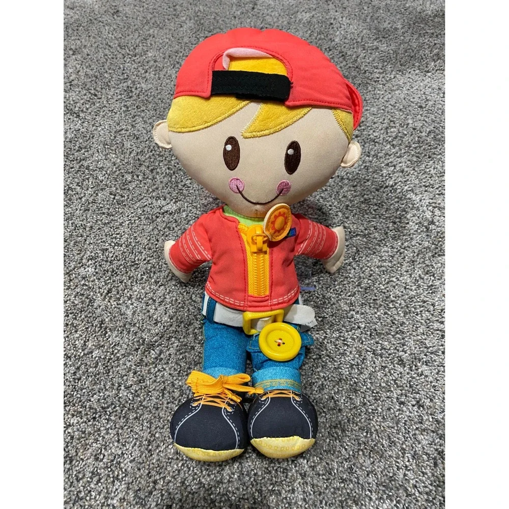Playskool Dressy Boy Toddler Plush 14in Red Excellent Learn to Dress Toy